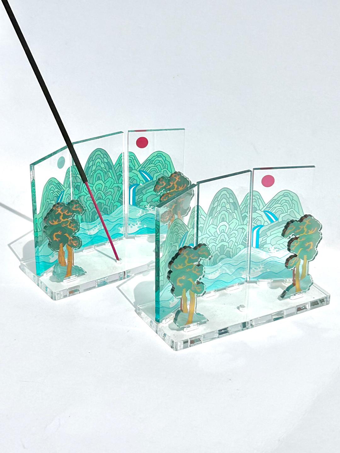 일월오봉도 병풍 인센스 홀더 아크릴 스탠드