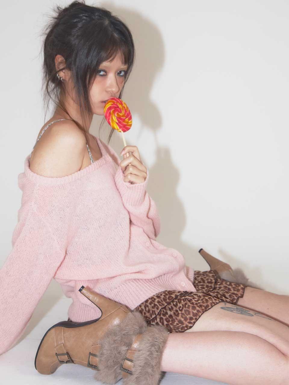 SASHA WOOL CARDIGAN PINK