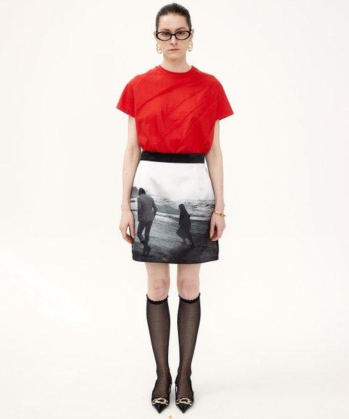 프린팅 미니스커트 (블랙)