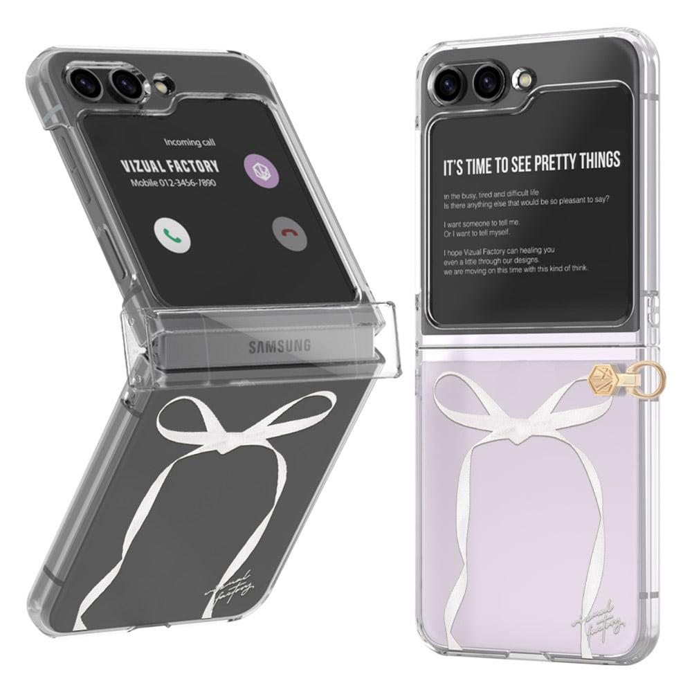 슬림리본 갤럭시Z플립 투명 하드 케이스