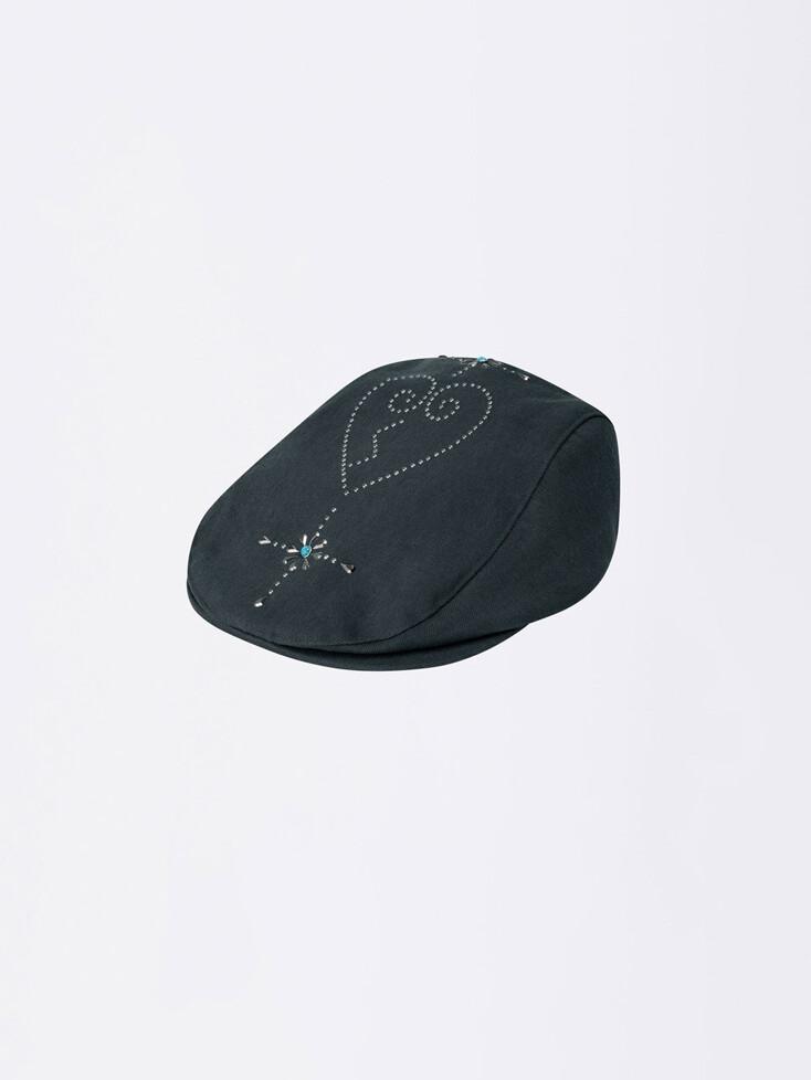Boho Stud Hunting Cap Charcoal