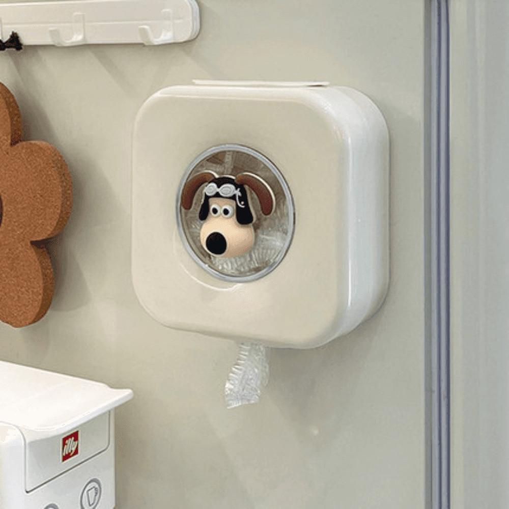 그로밋 키친 주방 비닐 수납 벽걸이 디스펜서 일회용 랩커버 무타공 수납함