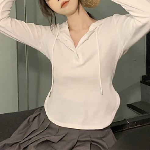 마켓에이 여성용 슬림 후드 티셔츠 - 티셔츠 | 쿠팡