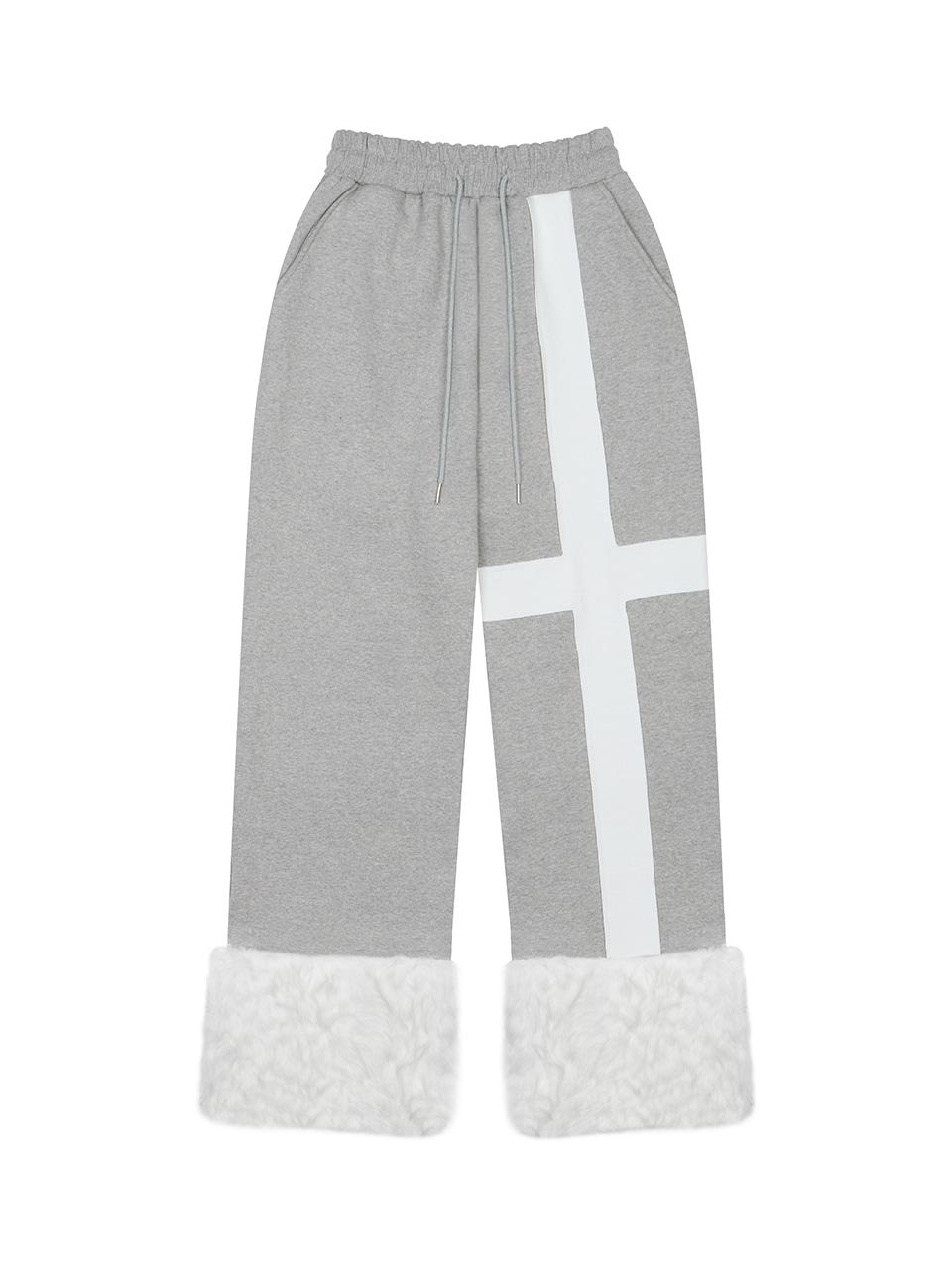 EV FUR TRIM TRAINING PANTS(GRAY)