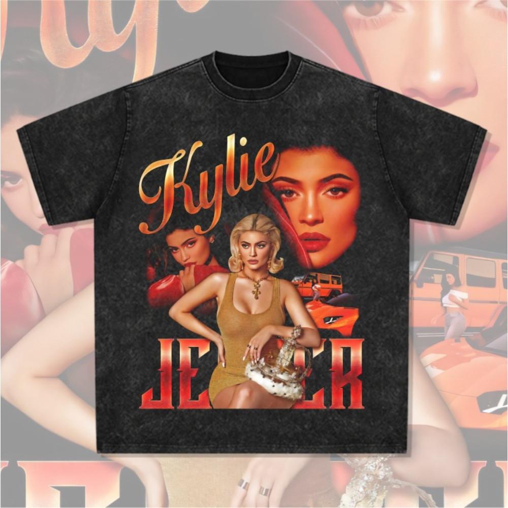 카일리 제너 Kylie 프린트 티셔츠 빈티지 반팔 긴팔 힙합 팝 쭉티 레트로 래퍼