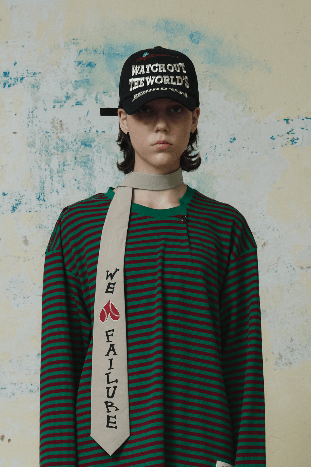 WE LOVE FAILURE NYLON TIE (BEIGE)