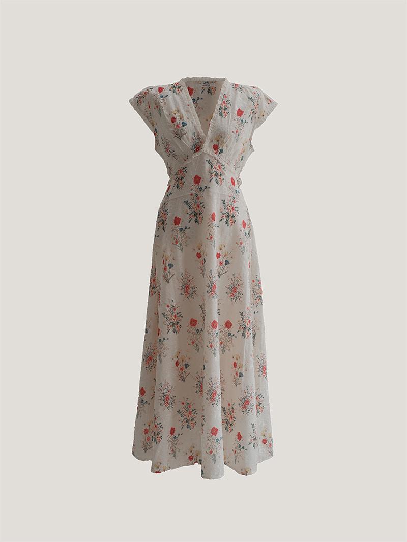 [반티아374] 플로랄 레이스 자수 원피스