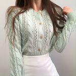4col/봄코디♥) 펀칭 스카시 가디건 _혀니미니