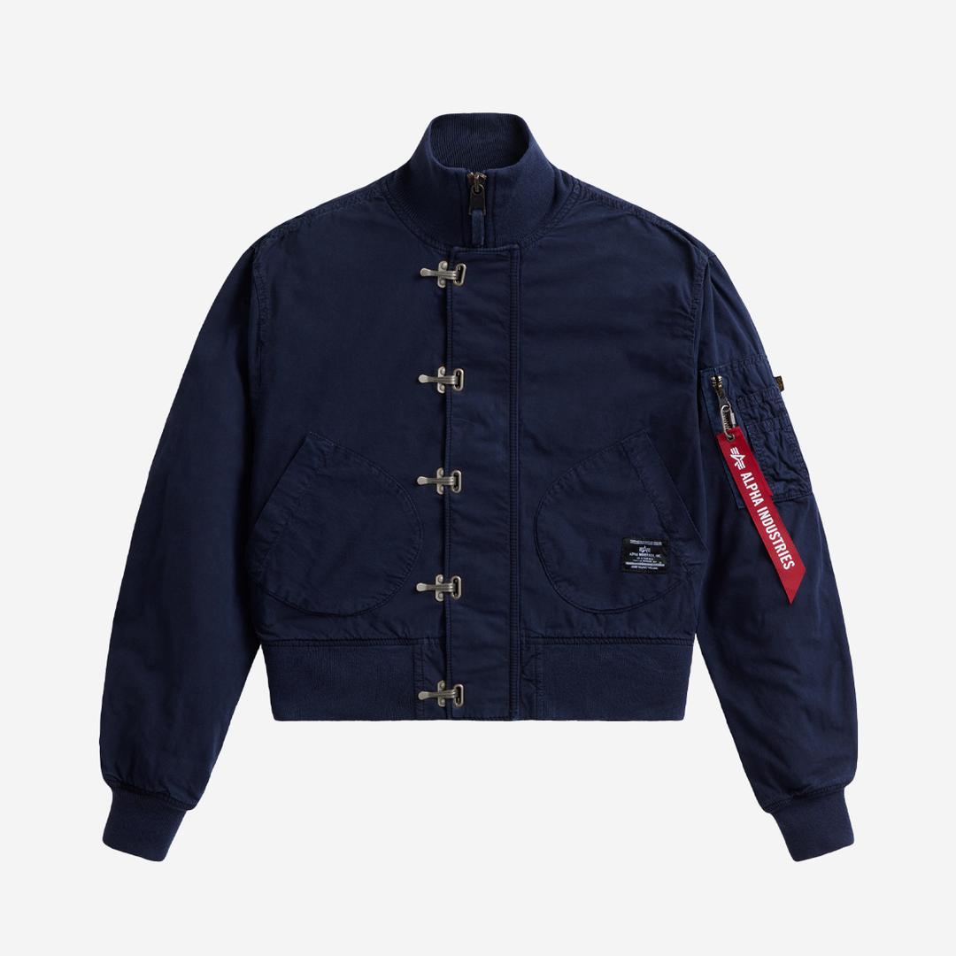 ALPHA INDUSTRIES Us Navy Cropped Deck Hooked Mod Jacket W Replica Blue