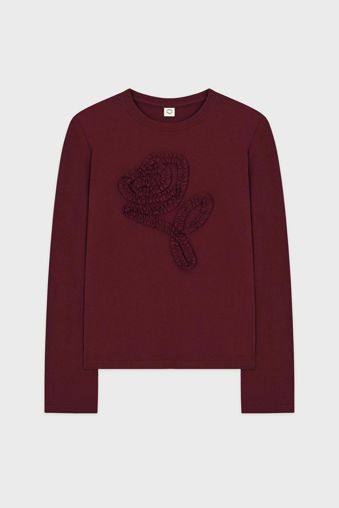 Rose Frill Long Sleeve (Burgundy)