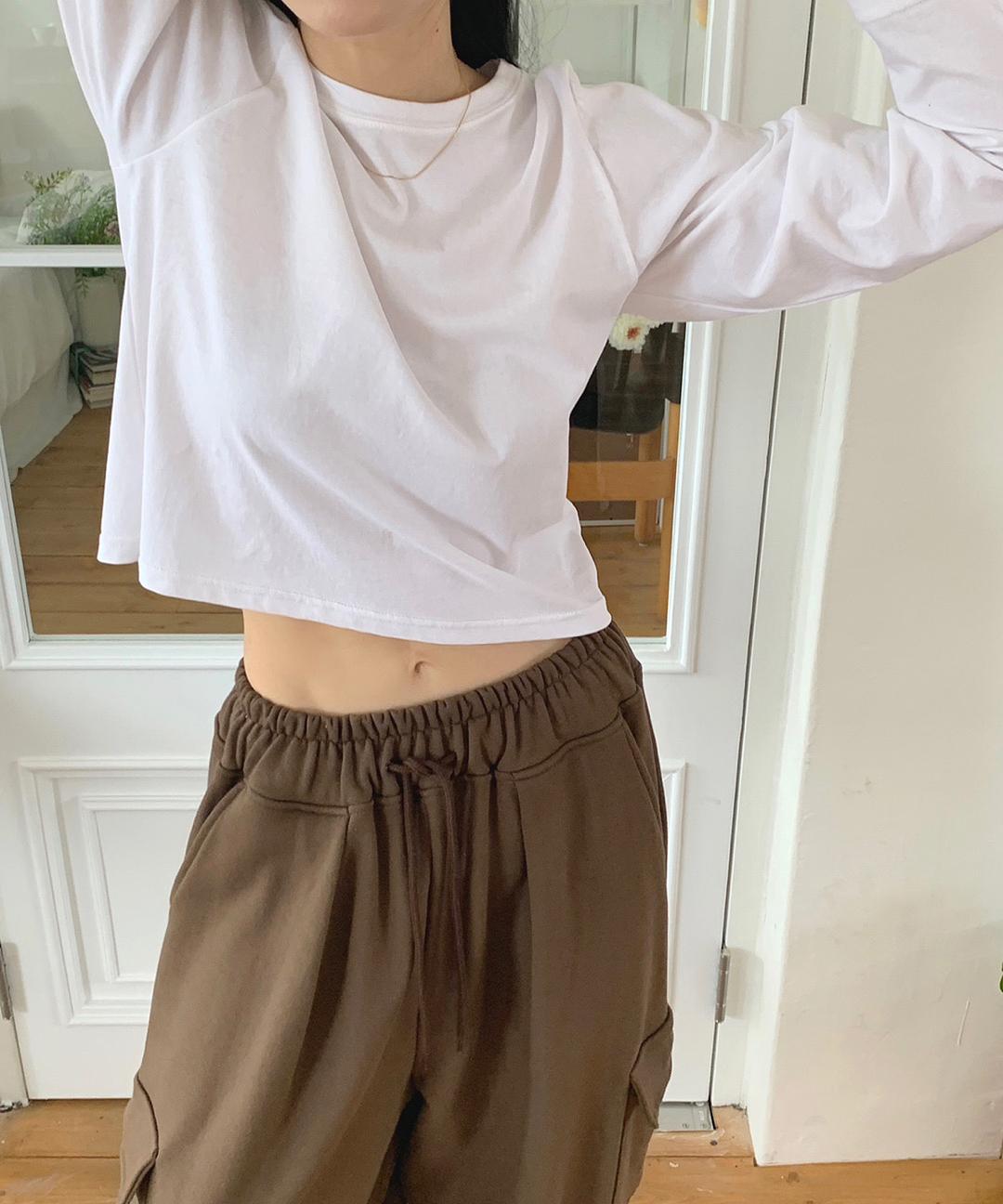 윈윈 무지 긴팔 티셔츠