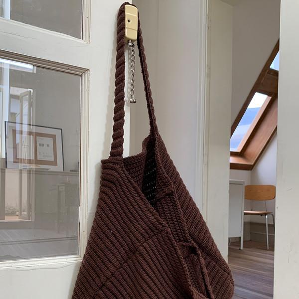 Vintage Brown Knitted Bag