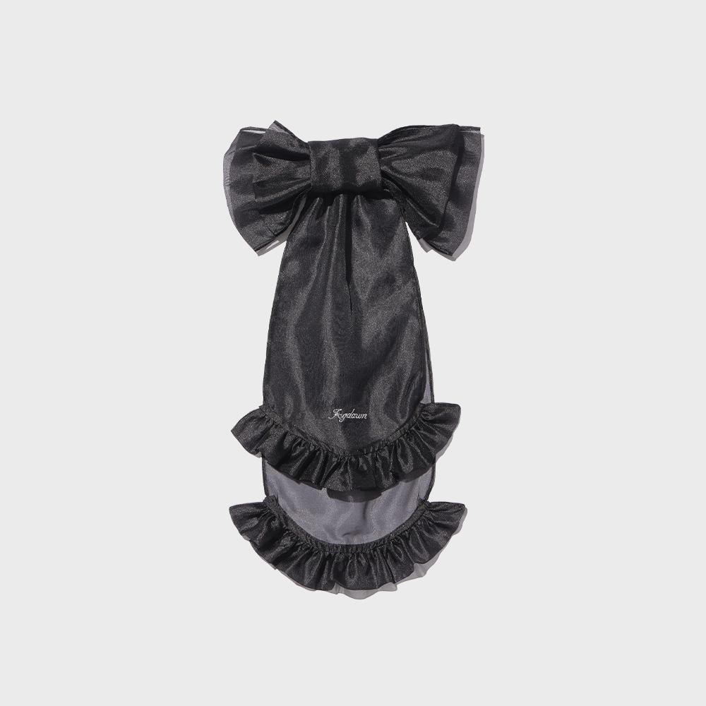 Ribbon Ruffle Hair Pin (black)