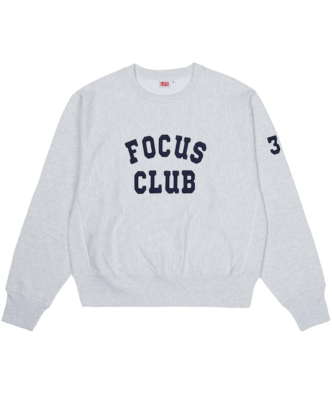 HEAVY WEIGHT FOCUS CLUB SWEATSHIRT_LIGHT MELANGE GRAY