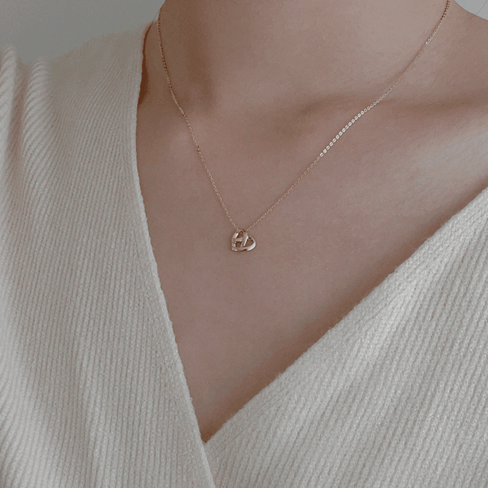 14k 오트 프레즐 목걸이