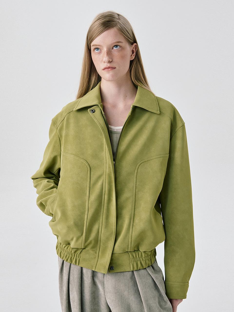 [10/30 순차배송]Soft Suede Seam Jumper_Olive