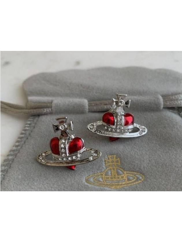 비비안웨스트우드 귀걸이 디아망떼 하트 펜던트 레드 이어링 805088   |   발란코드 [54196271]