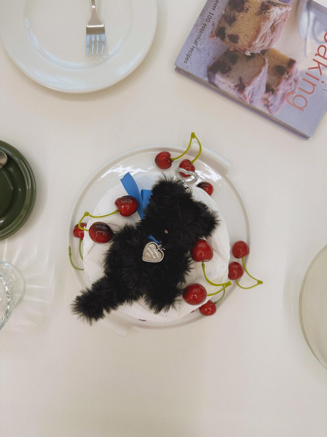 Black Ribbon Cat Key Ring l 검은 리본 고양이 키링