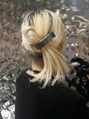 no.291 push clip hair pin 2set silver