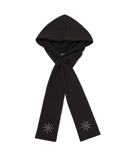 STRIPE HOOD MUFFLER [BROWN]