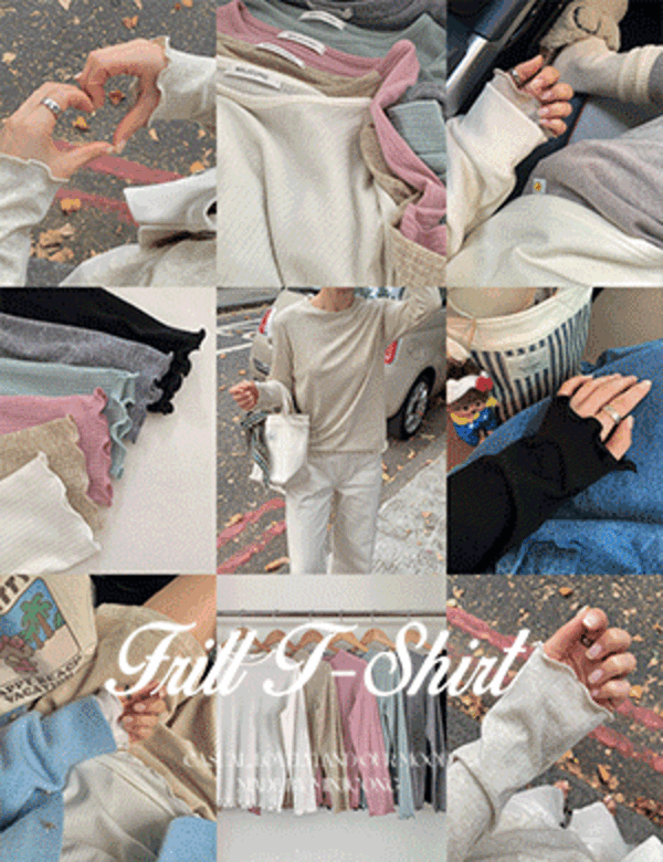 MADE 울텐셀 골지 프릴 긴팔 티셔츠 (6color)