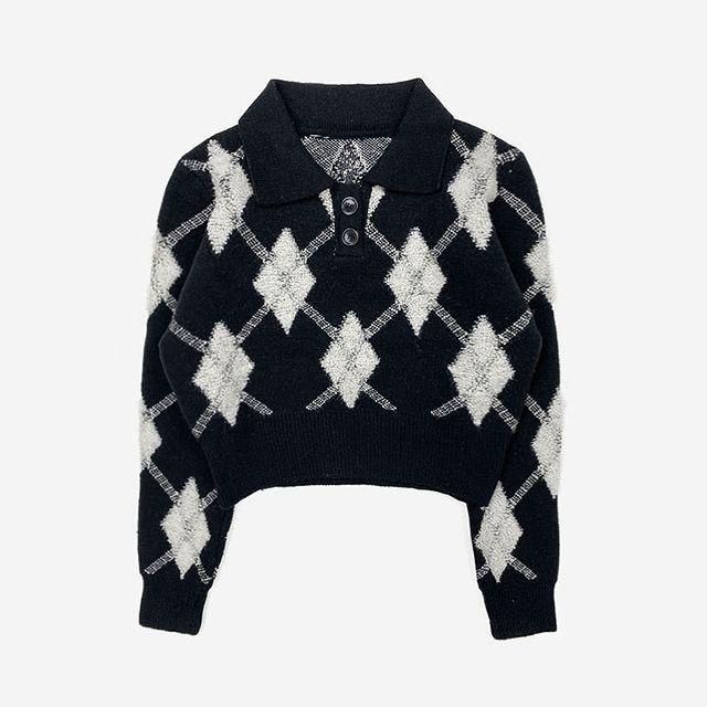 크롭 아가일 카라니트