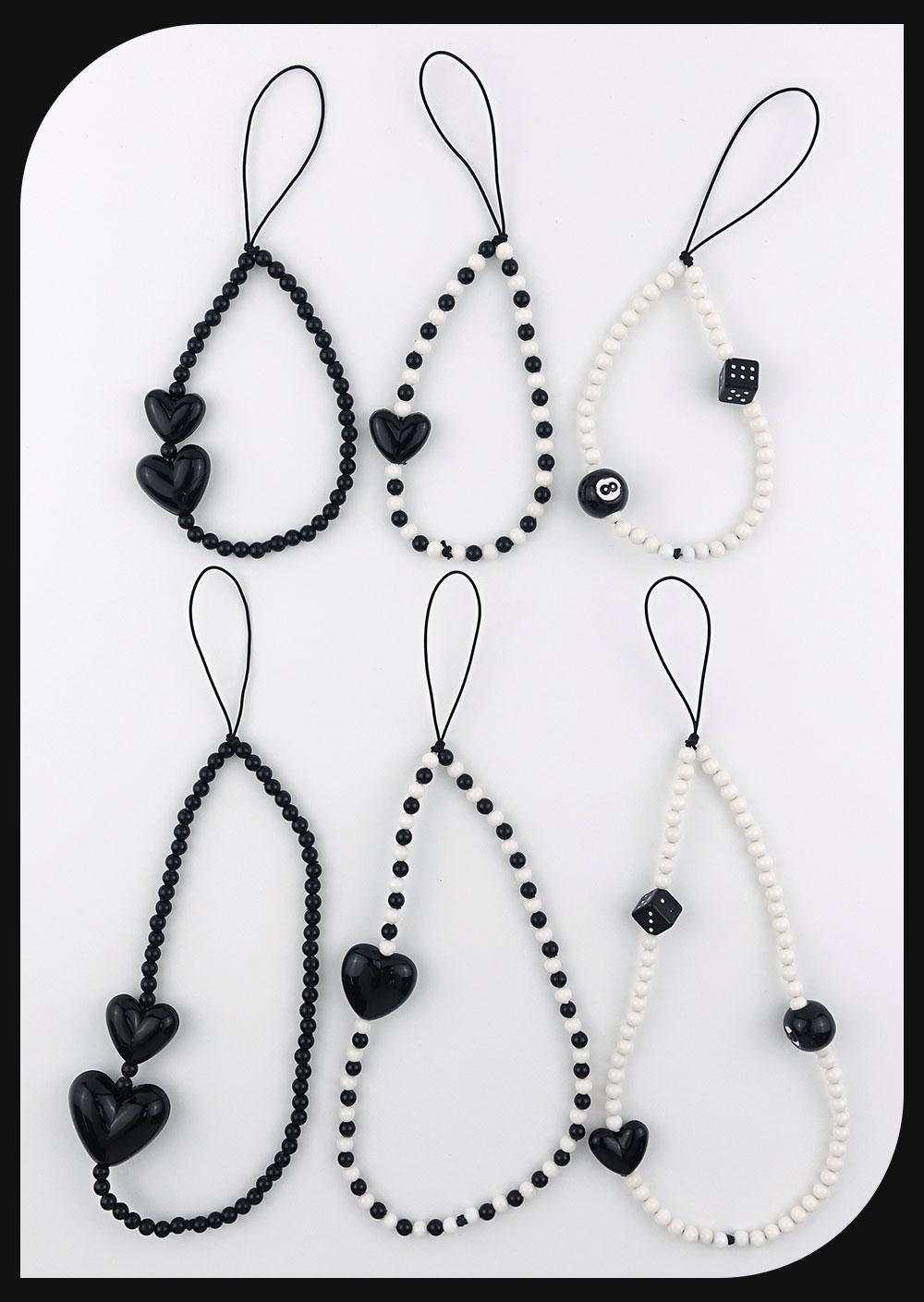 블랙 & 화이트 비즈 스트랩 (6types)