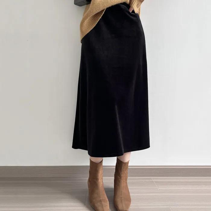 마이아 벨벳 플레어 스커트
