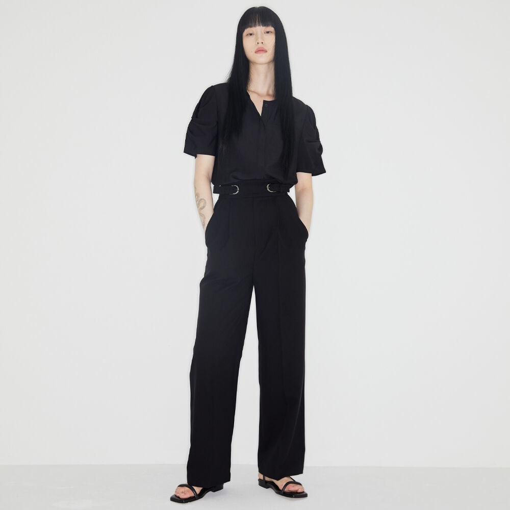 KNOTTED SLEEVE SHIRT_BLACK