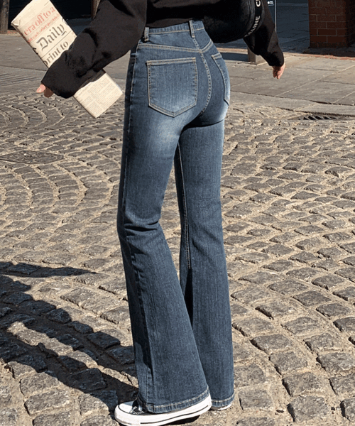 💜MADE💜탄탄 진청 세미 부츠컷 하이웨스트 pt