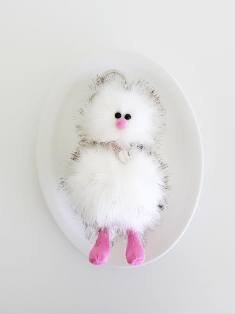 Cosymosy Ugly Bird Keyring - White