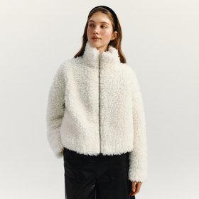 [마리끌레르][정가99,000]뽀글이 하이넥 집업(MAFDJP01NWH)