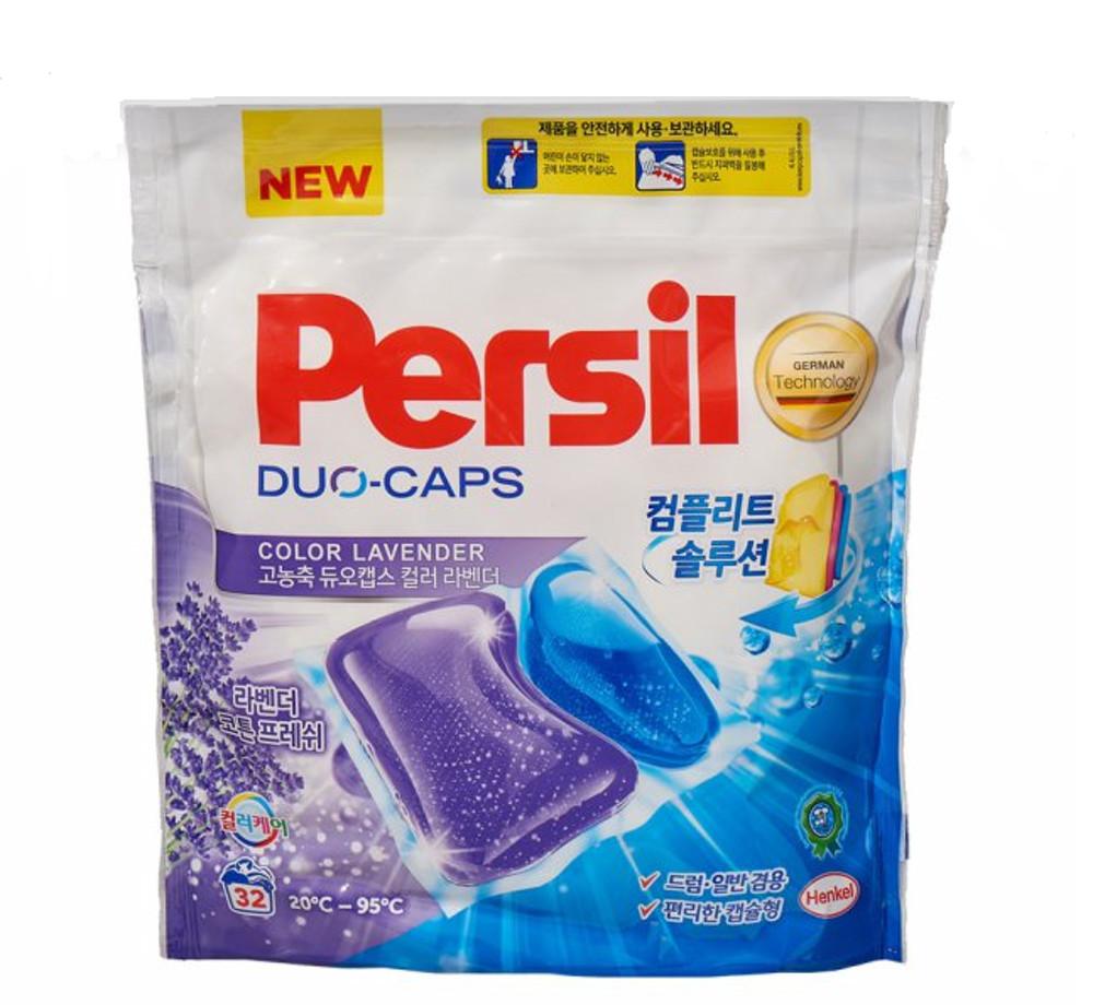 퍼실 캡슐세제 듀오캡스 컬러 라벤더 32개입 통돌이 드럼용 액체세제 젤형