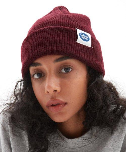 OS LOGO BEANIE_BURGUNDY