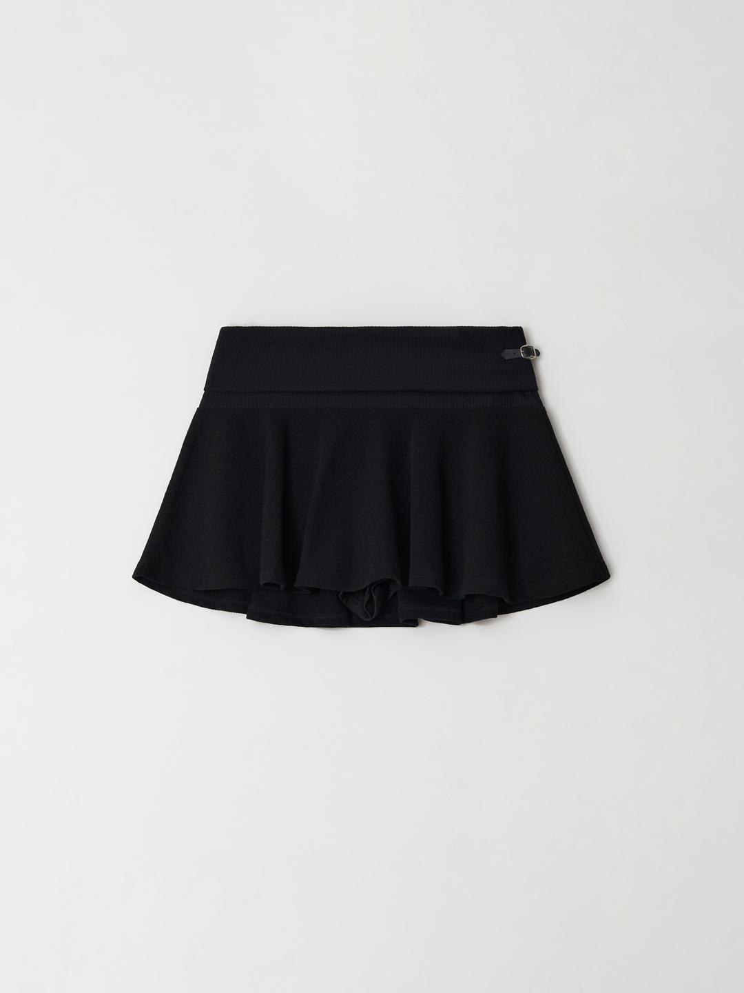 Folded Buckle Skirt pants