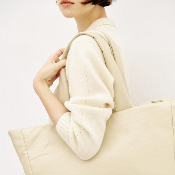 Essential Began Leather Shoulder Bag(Cream)