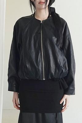 raglan soft leather jacket (2color)