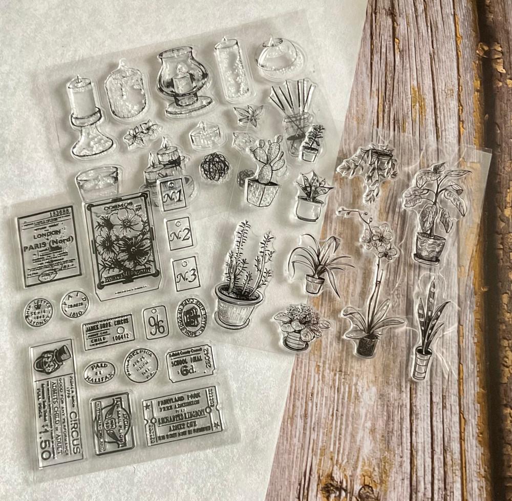 오래된시계 클리어 스탬프 스템프