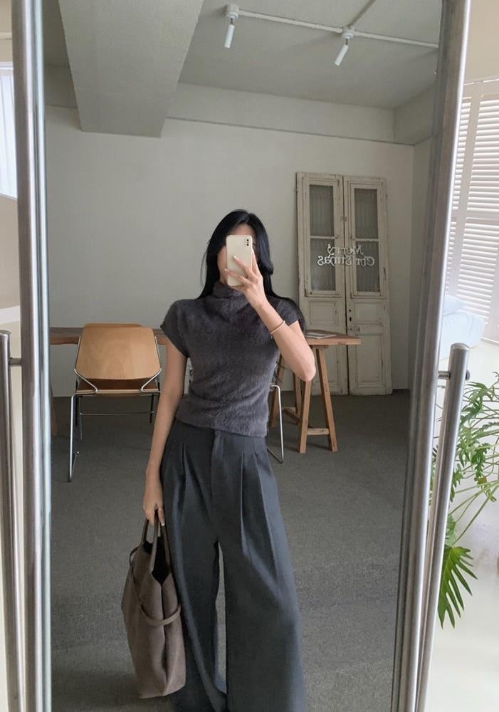 [바이베이지] 퓨레 앙고라 밍크 소프트 반목 티셔츠