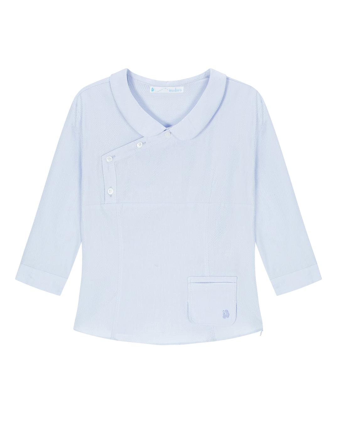 SILKY SIDE BUTTON SHIRT _ BABY BLUE