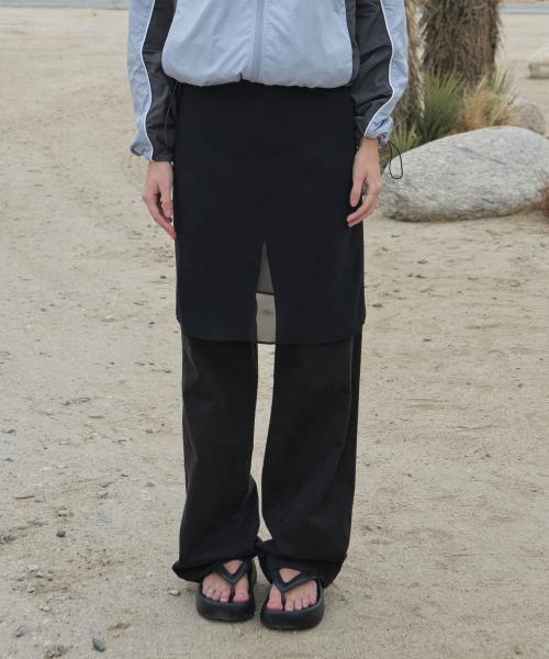 WASHED COTTON STRAIGHT-FIT PANTS_BLACK_LC251PT13BK