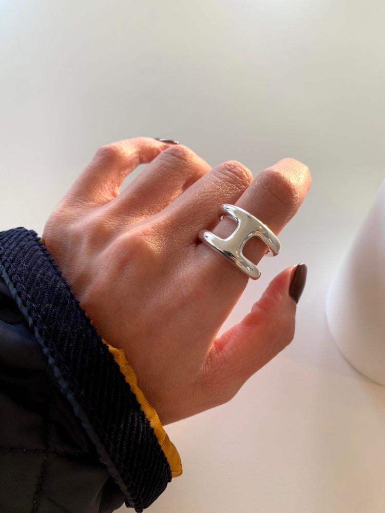 [믿고사는] (공방제작) 실버925 볼드 에이치 포인트 엥게이지 검지 꼬임 김나영 반지