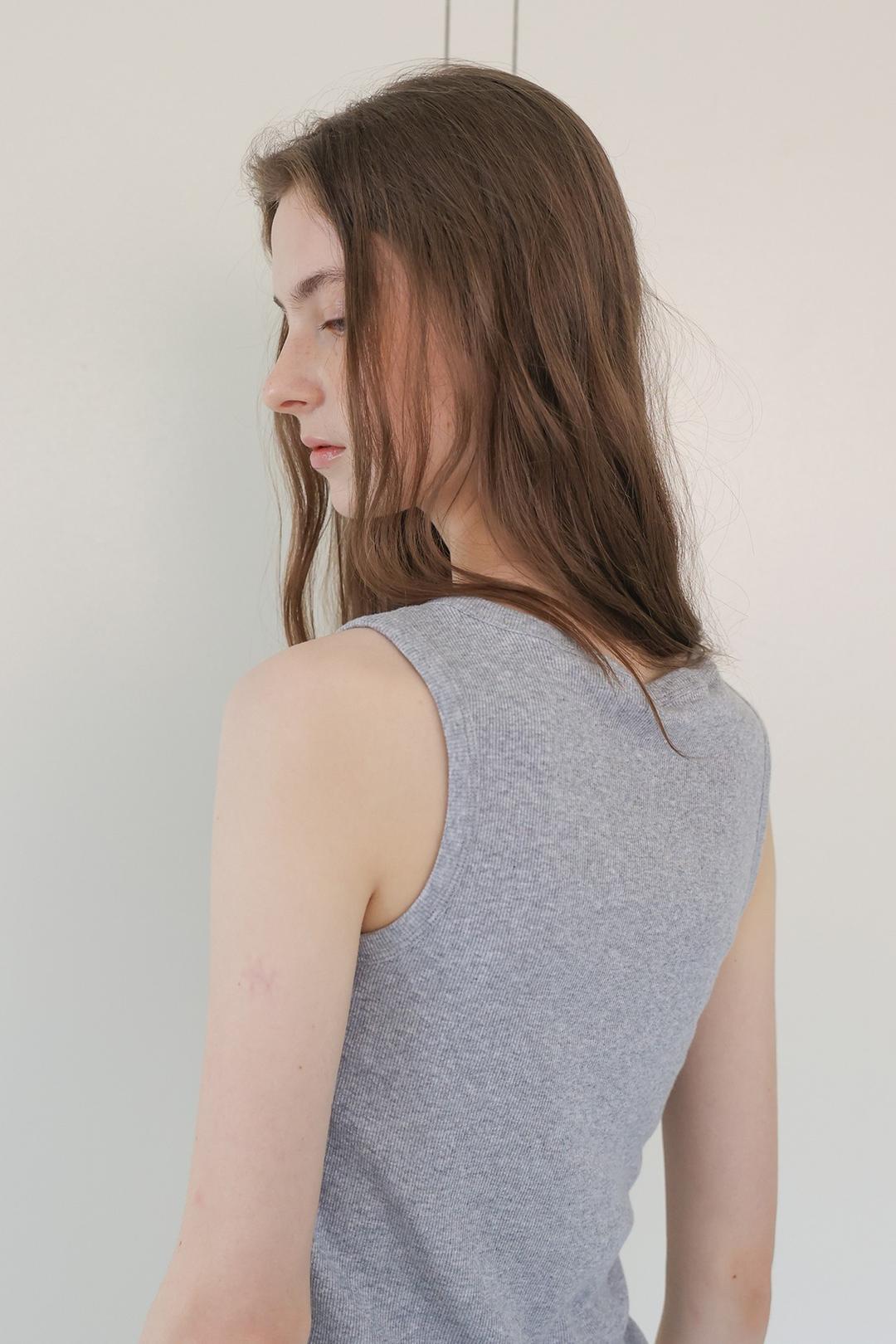 [3rd] Button sleeveless top_Gray