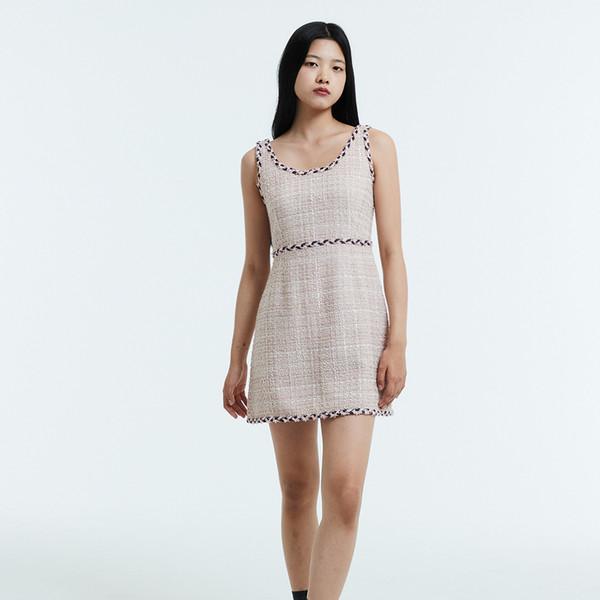 Italy tweed cocktail mini dress / Pink