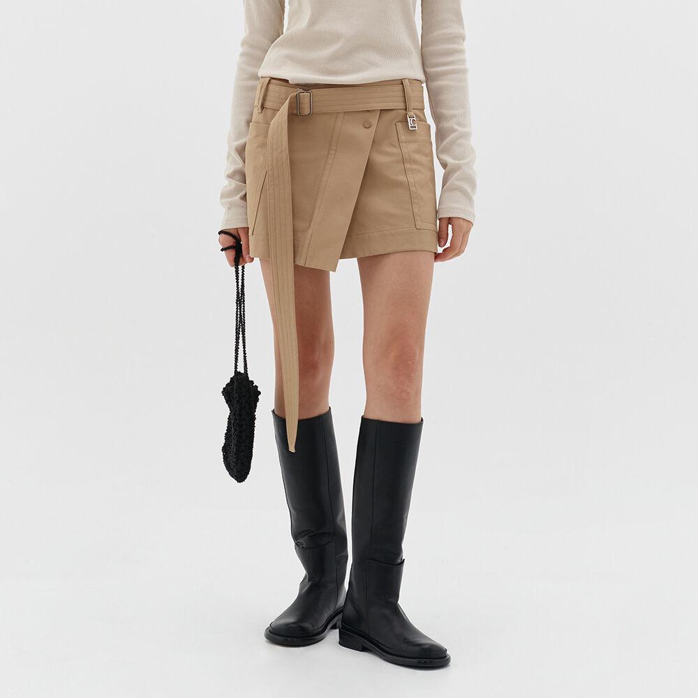 POCKET MINI SKIRT - BEIGE