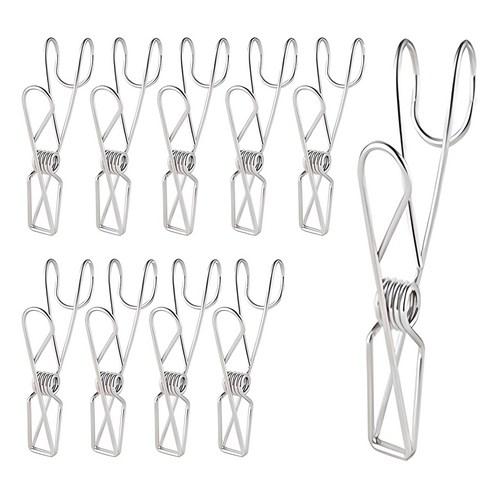 TheLiving 다용도 스텐 후크 집게, 실버, 10개 - 옷걸이/도어훅 | 쿠팡