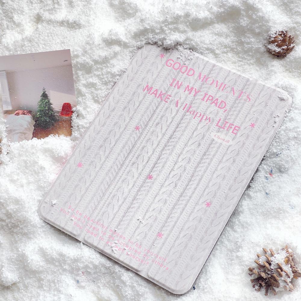 수심 Knit Case 아이패드 케이스 니트 화이트 하드 세로 거치 펜슬 충전 수납 11