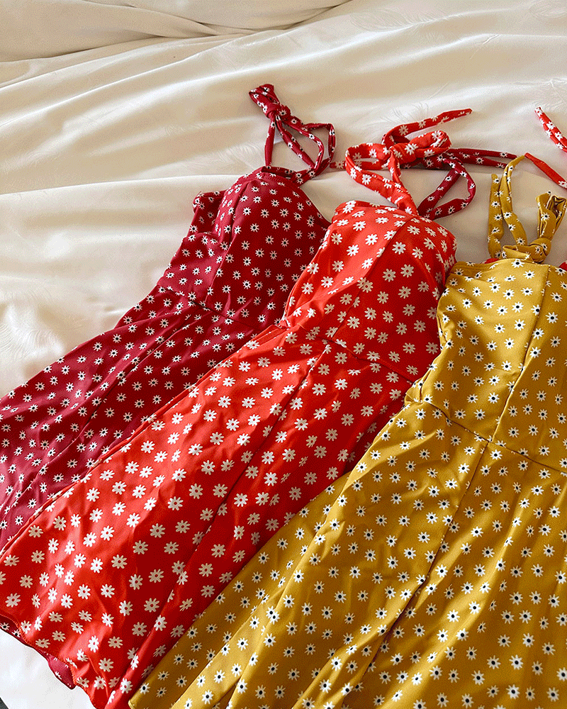 [당일출고/M-XL까지]레드옐 플라워 원피스 치마바지 비키니