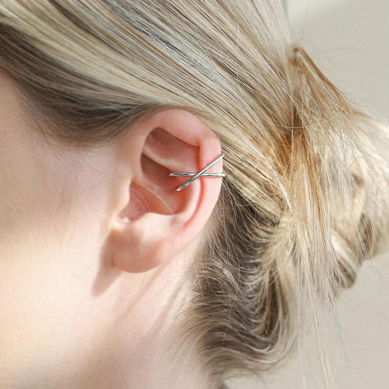 cross layered ear cuff C027