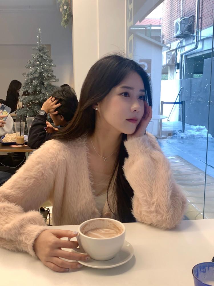 멜로 퍼 가디건(당일출고)